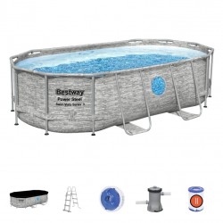 Piscina Power Steel Stone Swim Vista 427 x 250 x 100 cm cu accesorii Piscina Power Steel Stone Swim Vista 427 x 250 x 100 cm cu accesorii